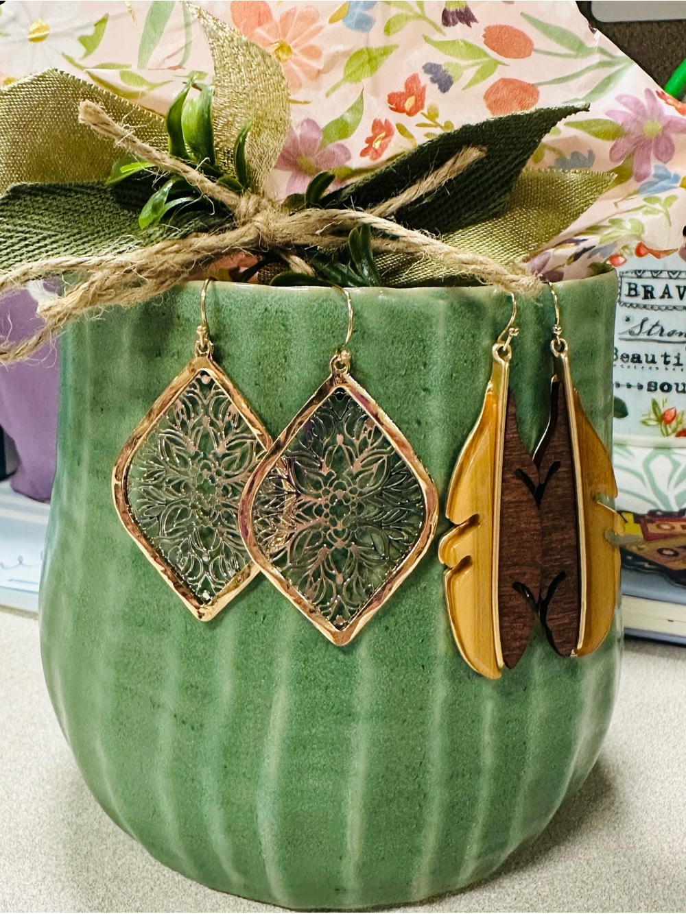 NWT Maurices Boho Earrings 2-Pair Set โ Feather & Filigree